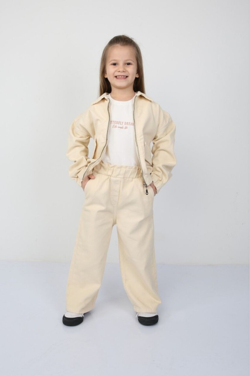 GABARDİN CEKET T-SHİRT PANTOLON 3LÜ TAKIM