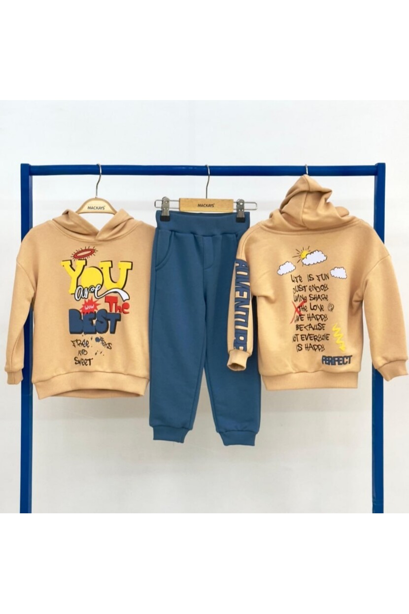 ERKEK ARKASI BASKILI EŞOFMAN TAKIMI