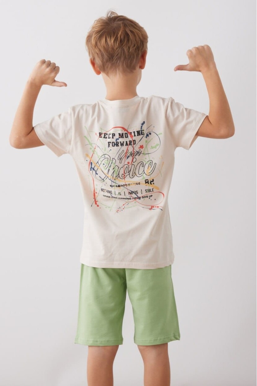 ERKEK ARKASI BASKILI ŞORTLU TAKIM