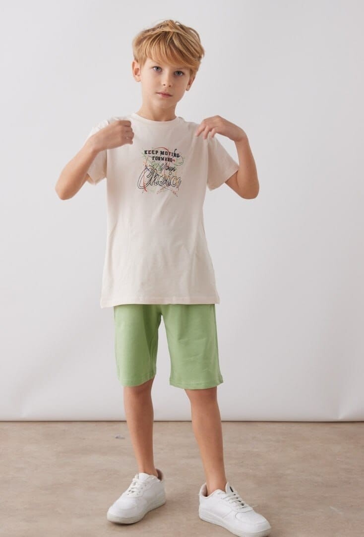 ERKEK ARKASI BASKILI ŞORTLU TAKIM