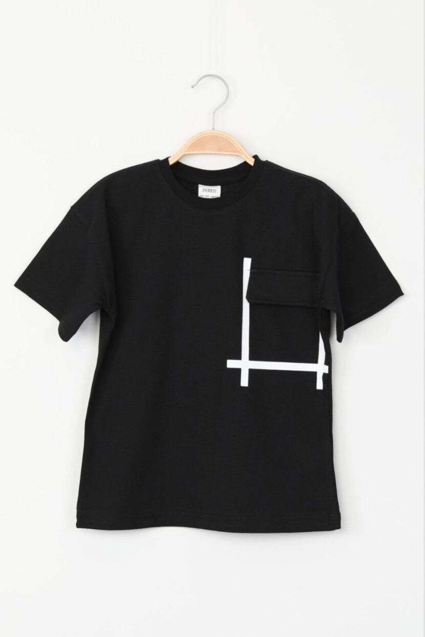 ERKEK CEPLİ ARKA BASKILI T-SHİRT