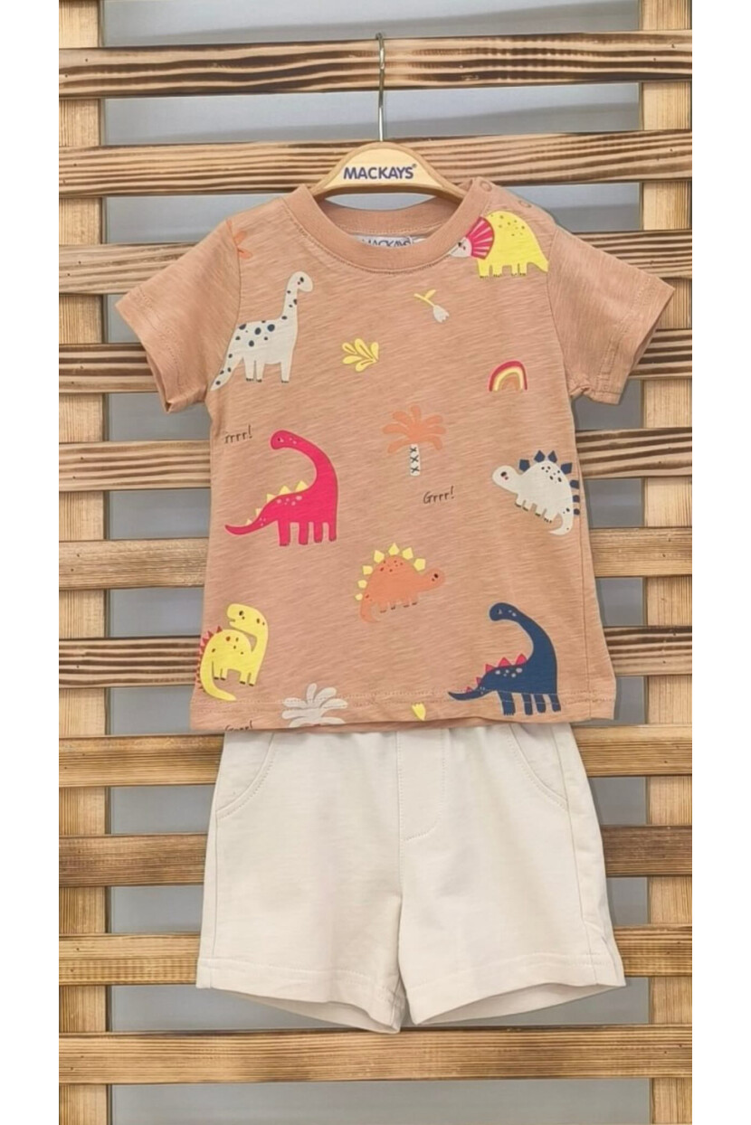 ERKEK DİNOZOR DESENLİ ŞORTLU TAKIM