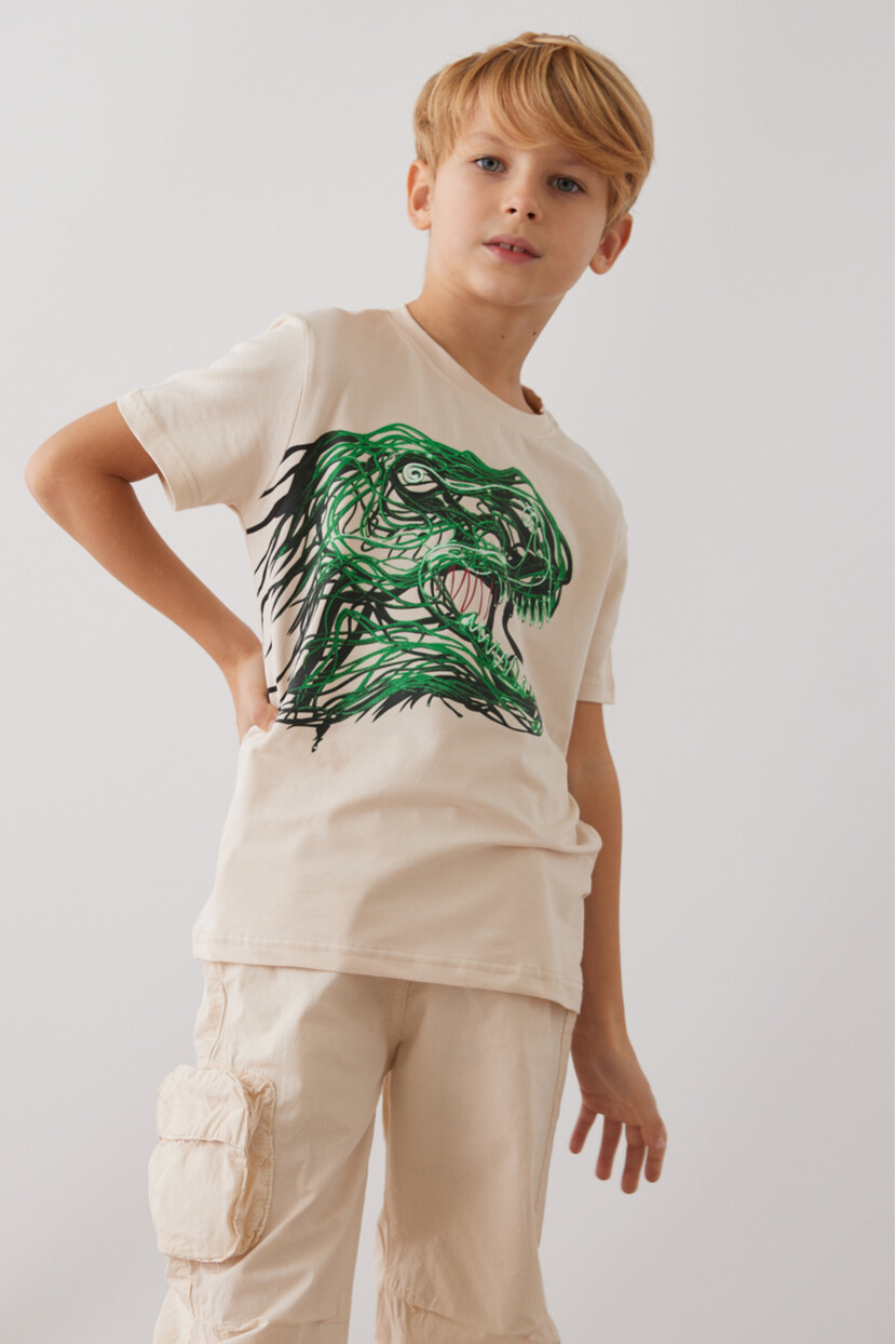 ERKEK DİNOZOR DESENLİ T-SHİRT