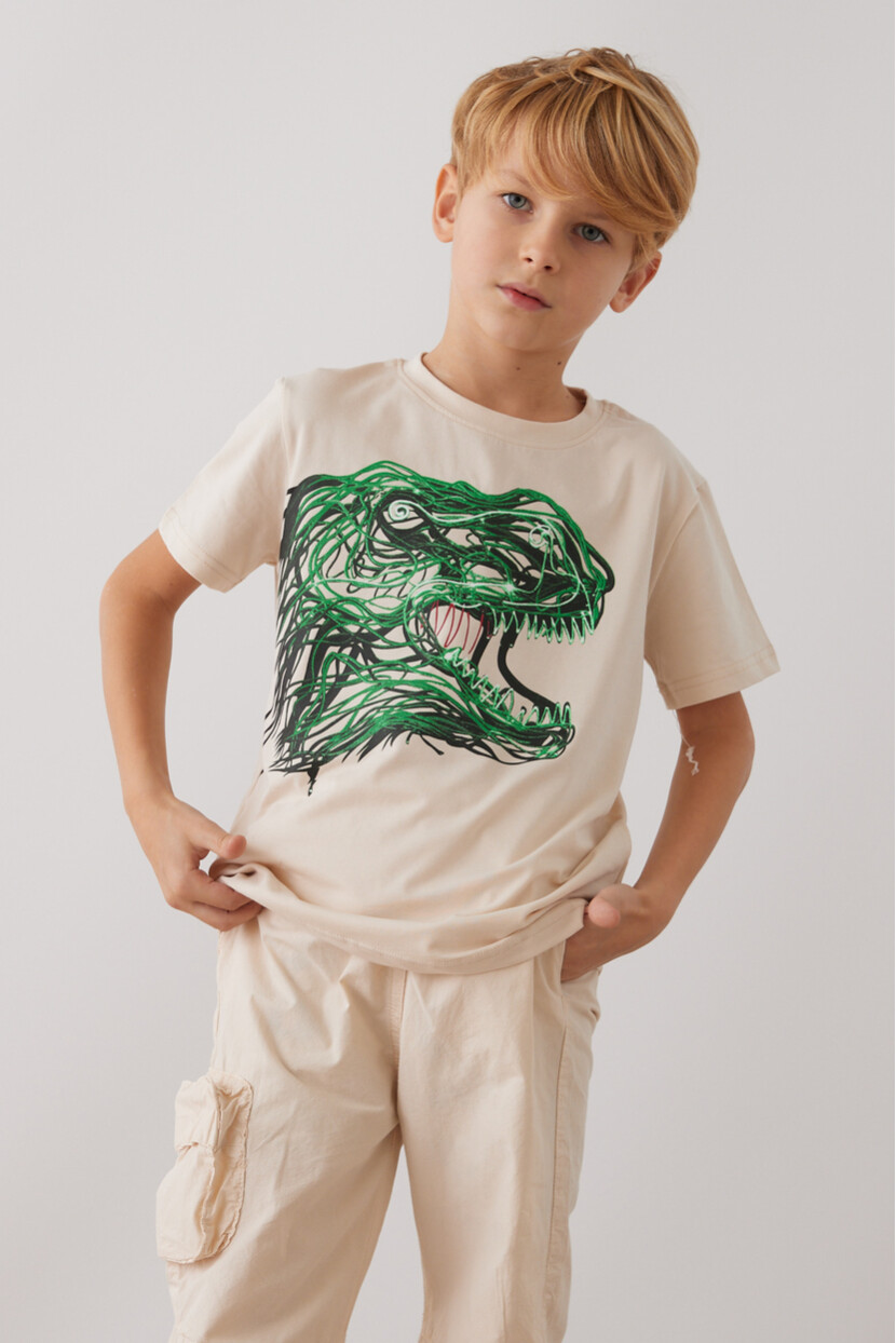 ERKEK DİNOZOR DESENLİ T-SHİRT