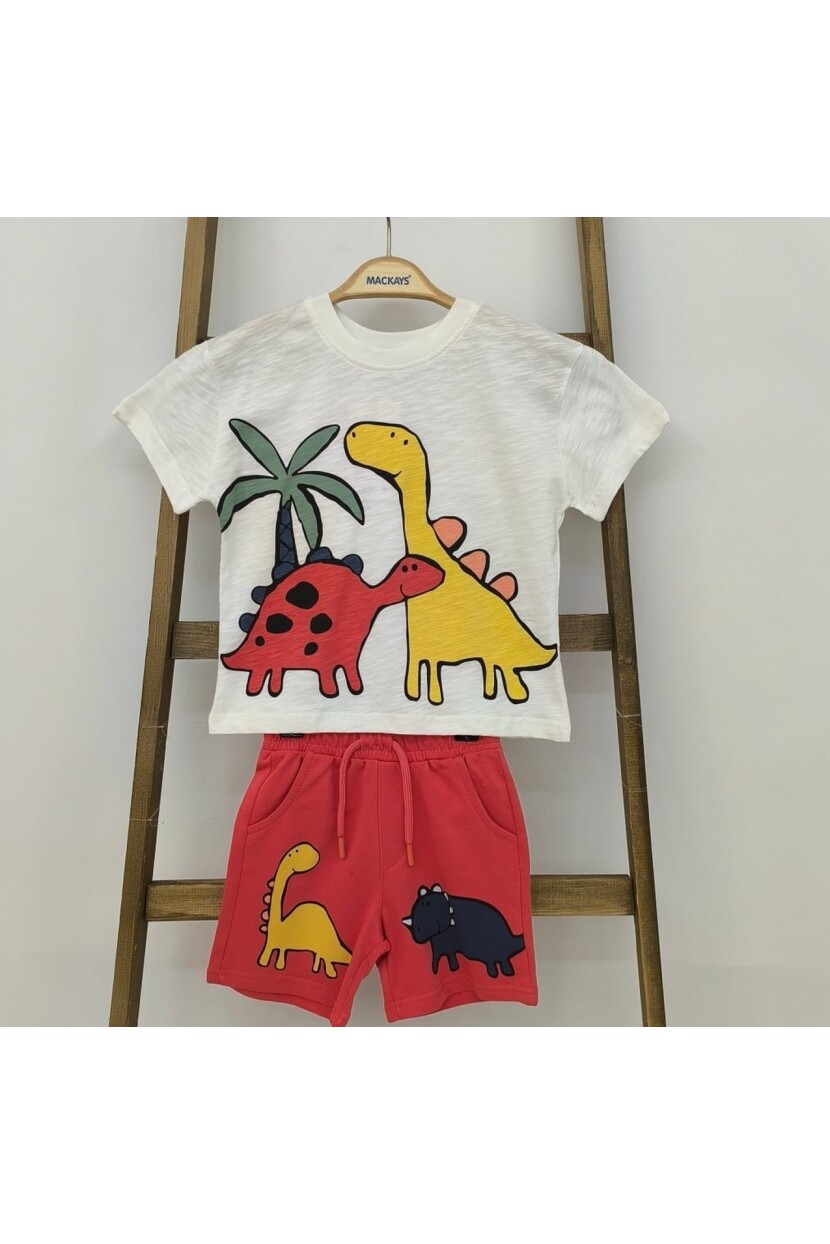 ERKEK DİNOZOR DESENLİ ŞORTLU TAKIM