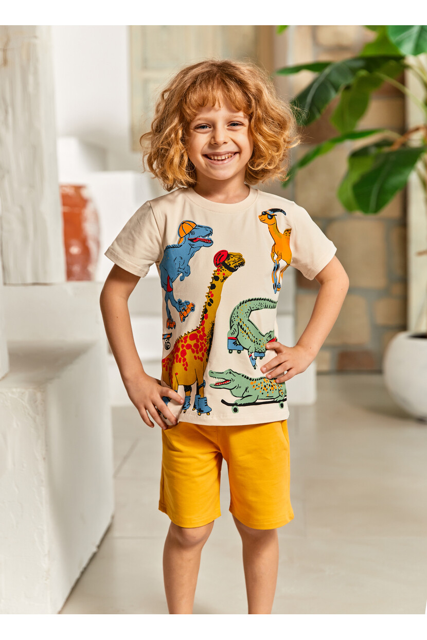ERKEK DİNOZORLU ŞORTLU TAKIM
