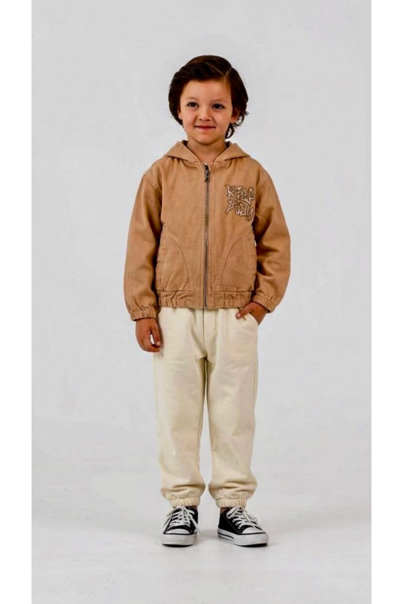 ERKEK FERMUARLI NAKIŞ İŞLEMELİ GABARDİN 2Lİ TAKIM