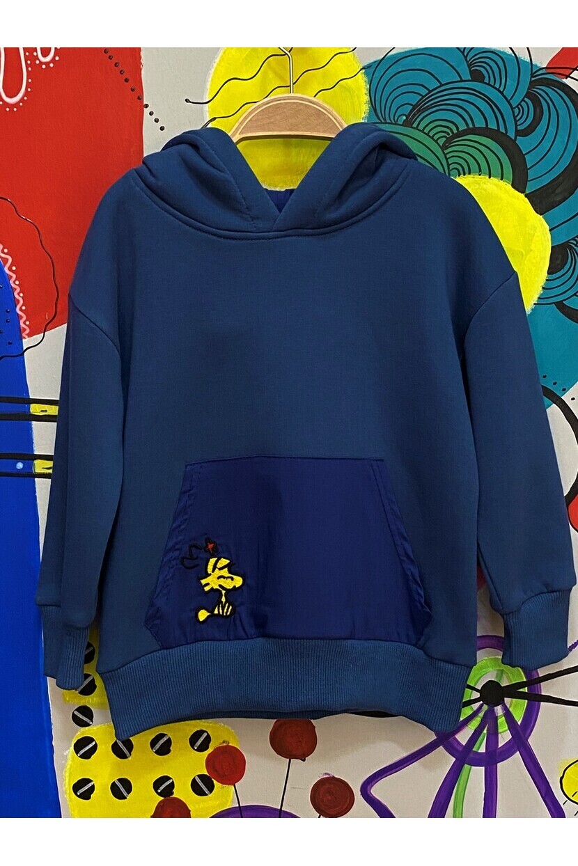 Erkek İçi Şardonlu Kapşonlu Sweatshirt