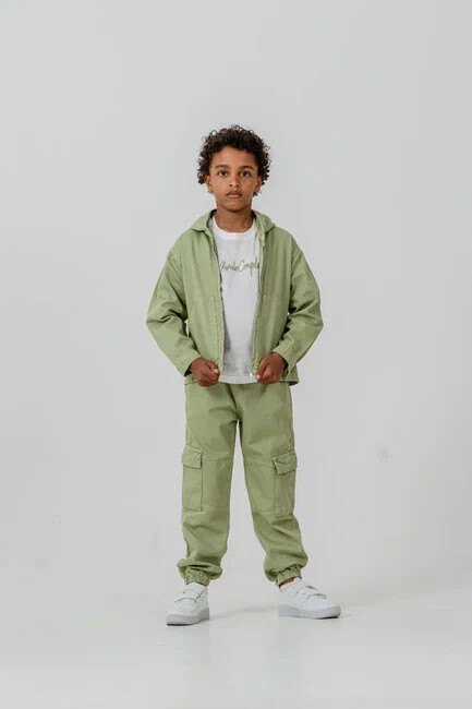 ERKEK KAPŞONLU KARGO CEPLİ GABARDİN 3LÜ TAKIM