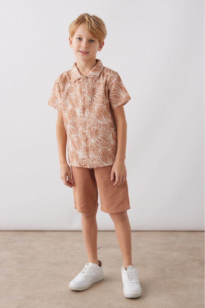 ERKEK MÜSLİN  GÖMLEK ŞORTLU TAKIM