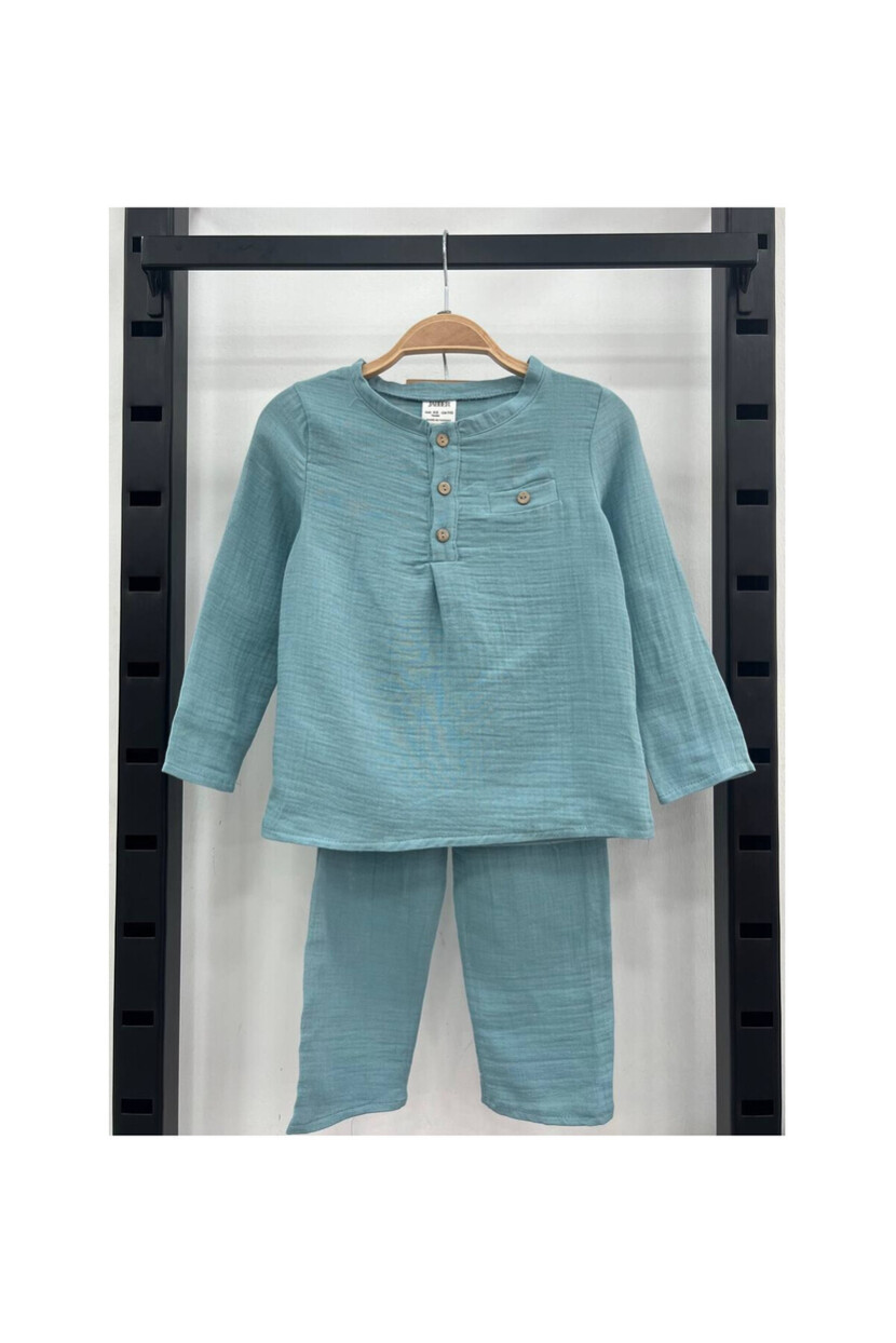 ERKEK MÜSLİN KUMAŞ PİJAMA TAKIMI