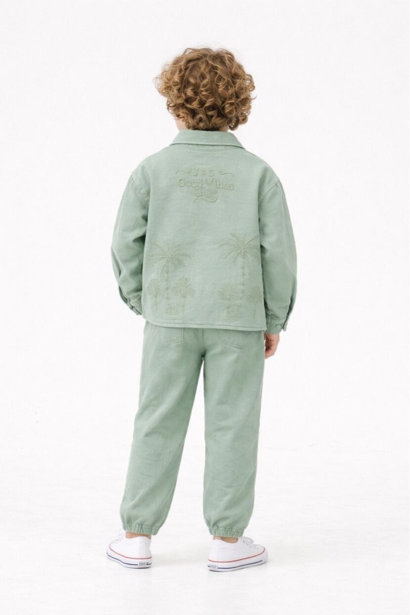 ERKEK OMUZ NAKIŞ DETAYLI 3LÜ TAKIM