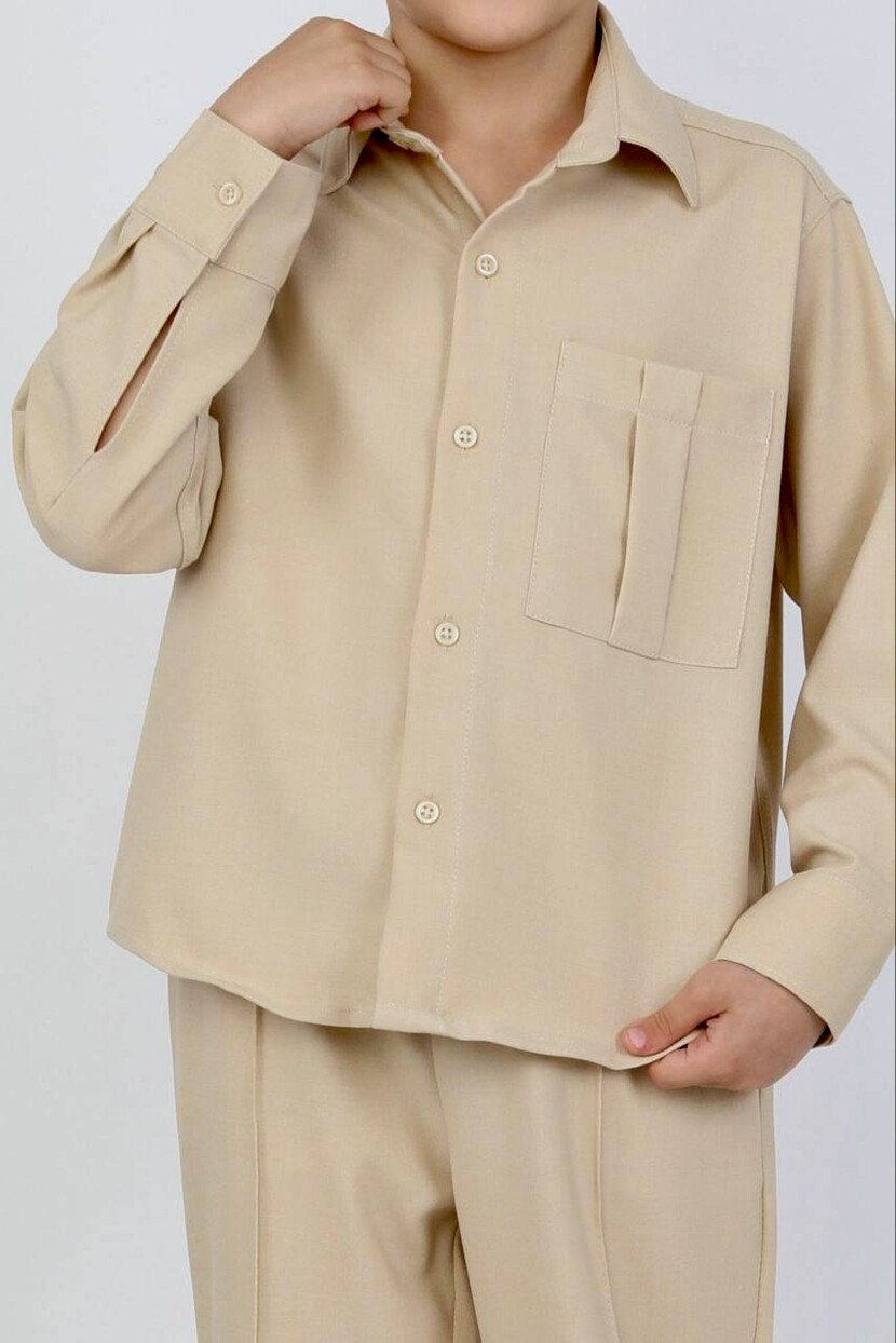 ERKEK PAMUKLU DOKUMA GÖMLEK PANTOLON TAKIM