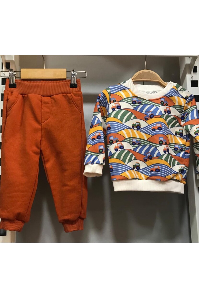 ERKEK RENKLİ ARABA DESENLİ EŞOFMAN TAKIMI