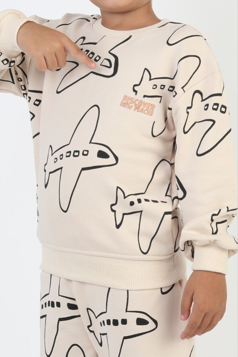 ERKEK UÇAK DESENLİ EŞOFMAN TAKIMI