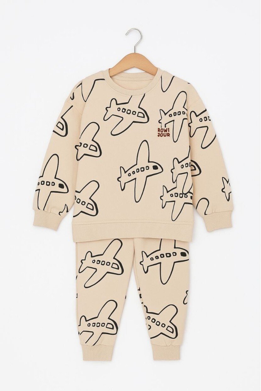 ERKEK UÇAK DESENLİ EŞOFMAN TAKIMI