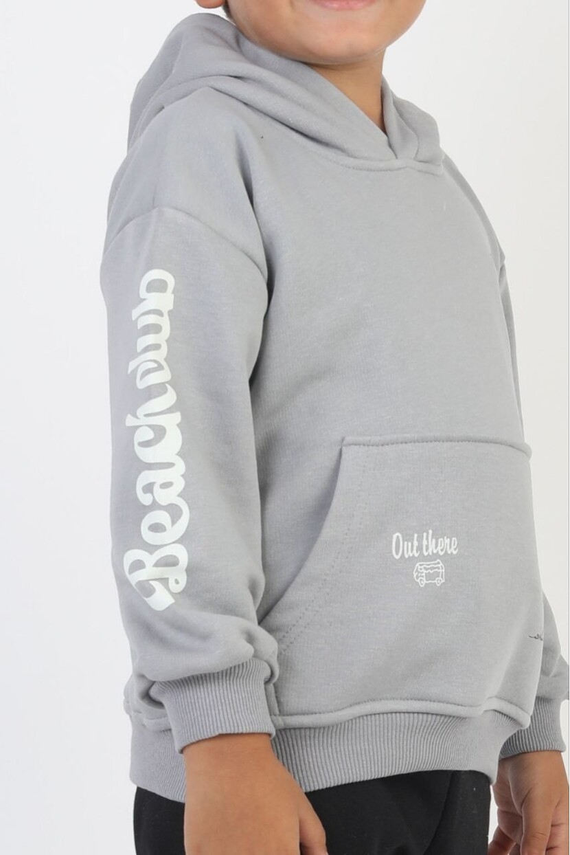 ERKREK KAPŞONLU SIRT BASKILI EŞOFMAN TAKIMI