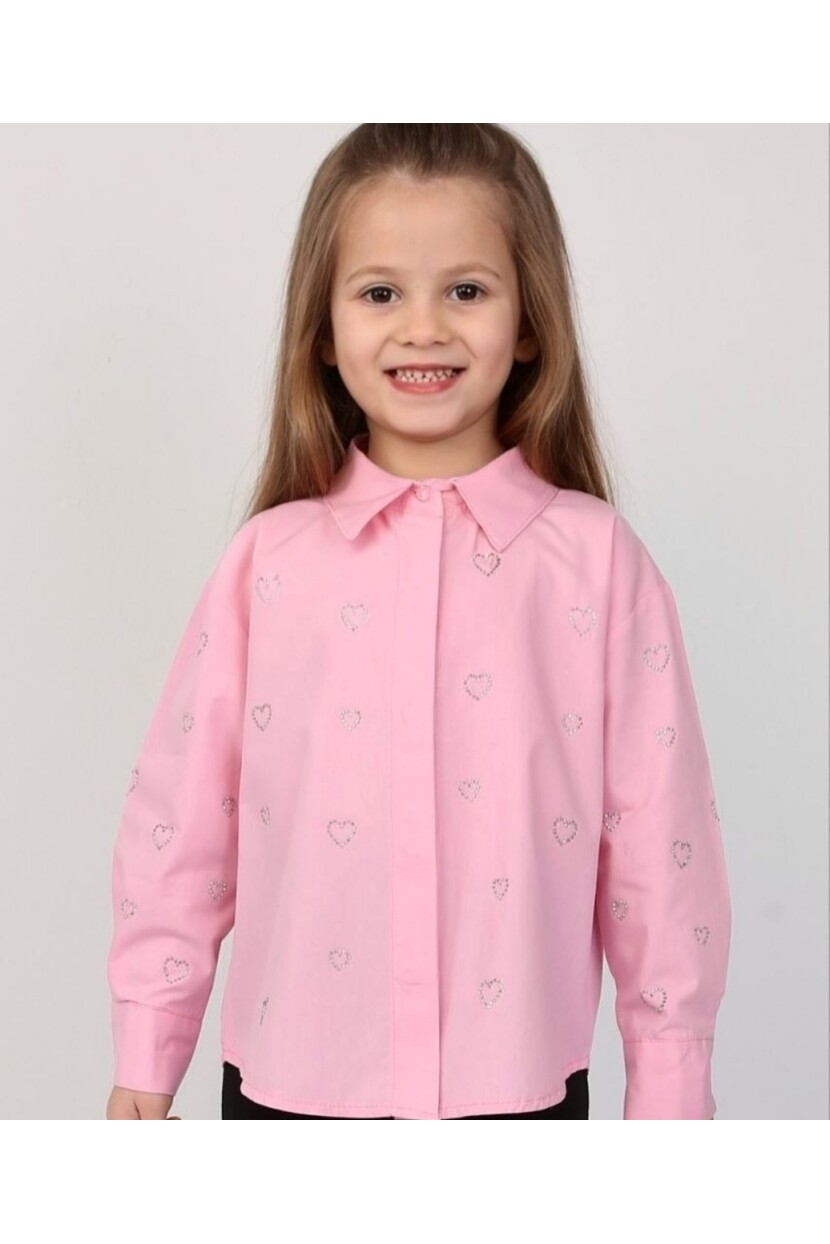 KALPLİ TAŞ DETAYLI POPLİN GÖMLEK