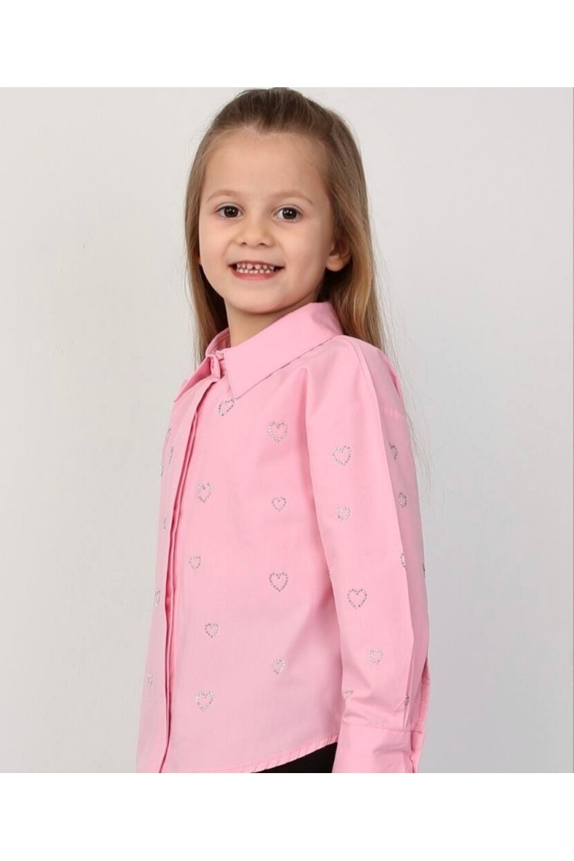 KALPLİ TAŞ DETAYLI POPLİN GÖMLEK