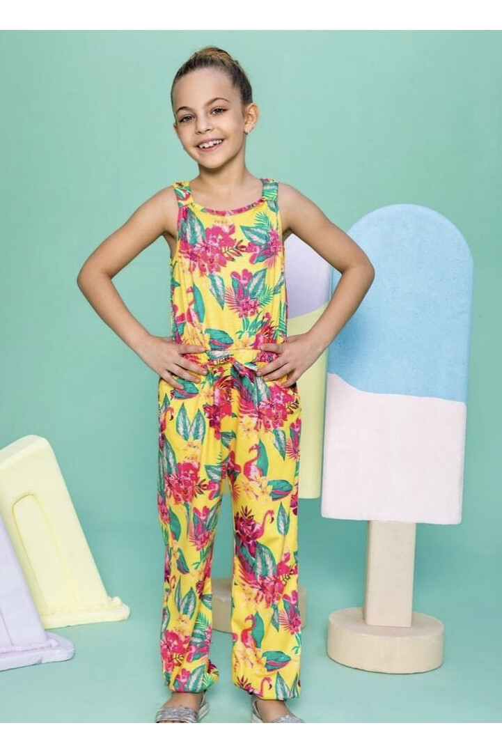 KIZ ÇİÇEK BASKILI TULUM