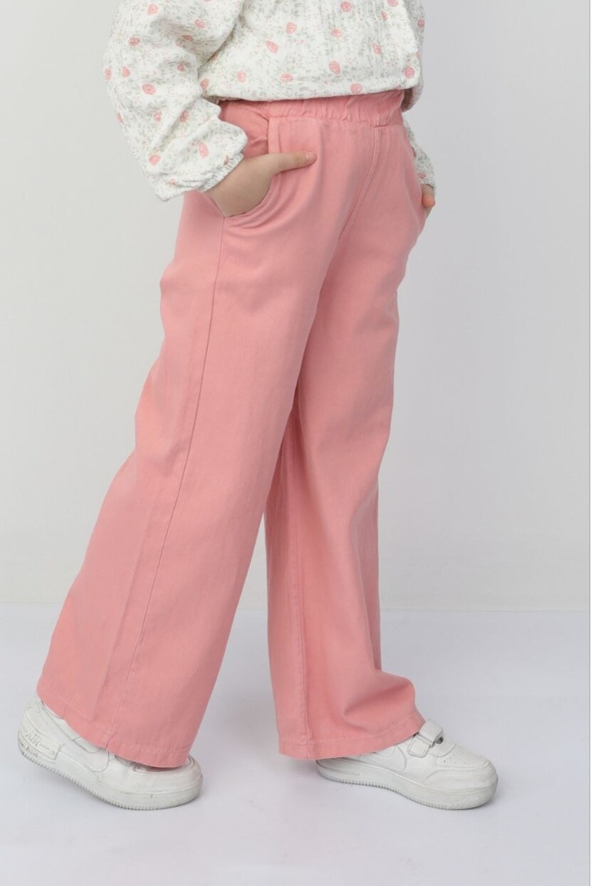 KIZ ÇİÇEK DESENLİ GÖMLEK PANTOLON TAKIM