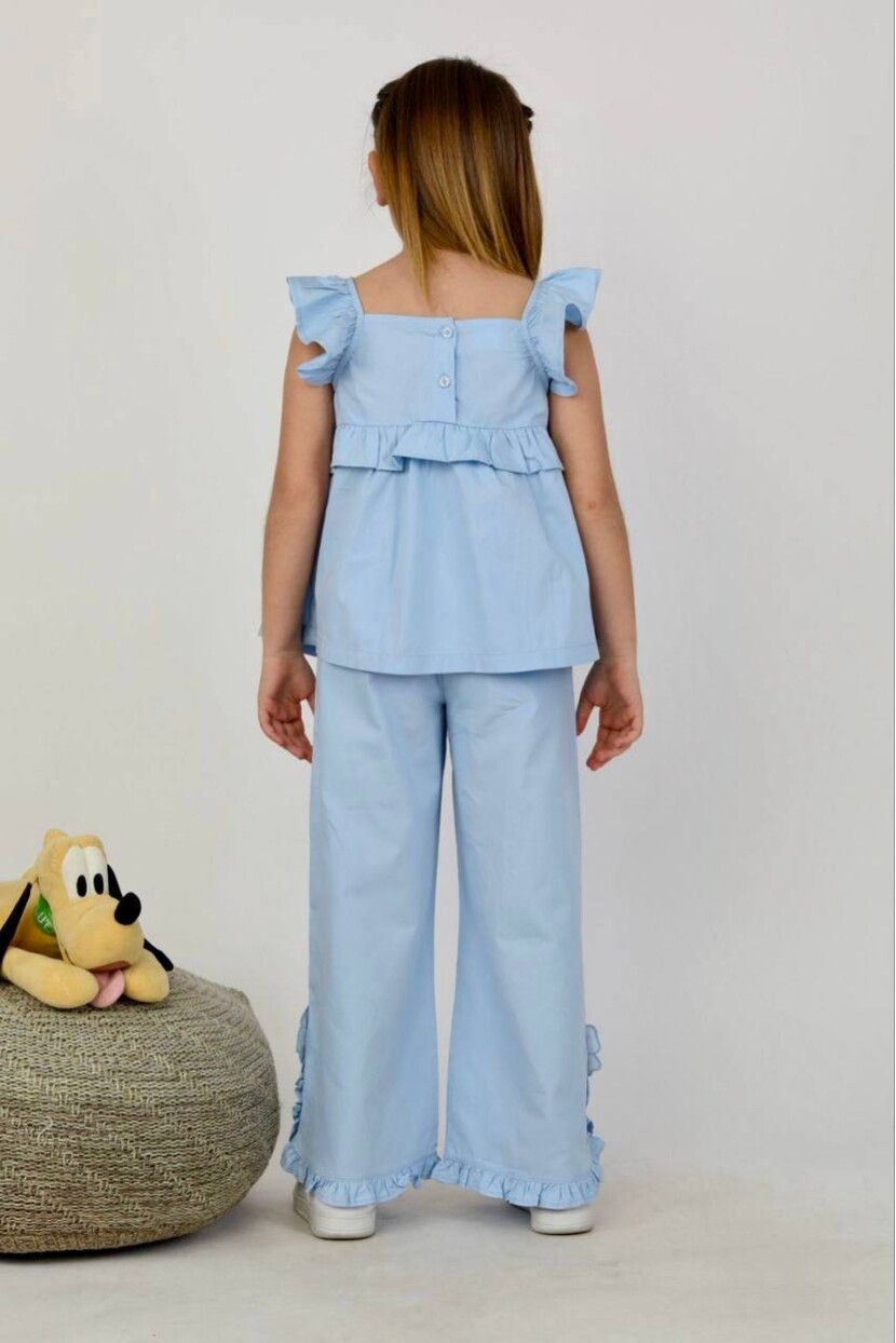 KIZ ÇİÇEK DETAYLI DOKUMA TAKIM