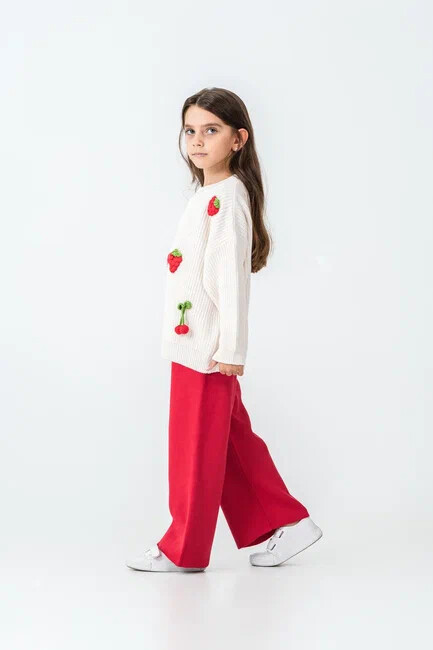 KIZ ÇİLEKLİ KİRAZLI  TRİKO TAKIM