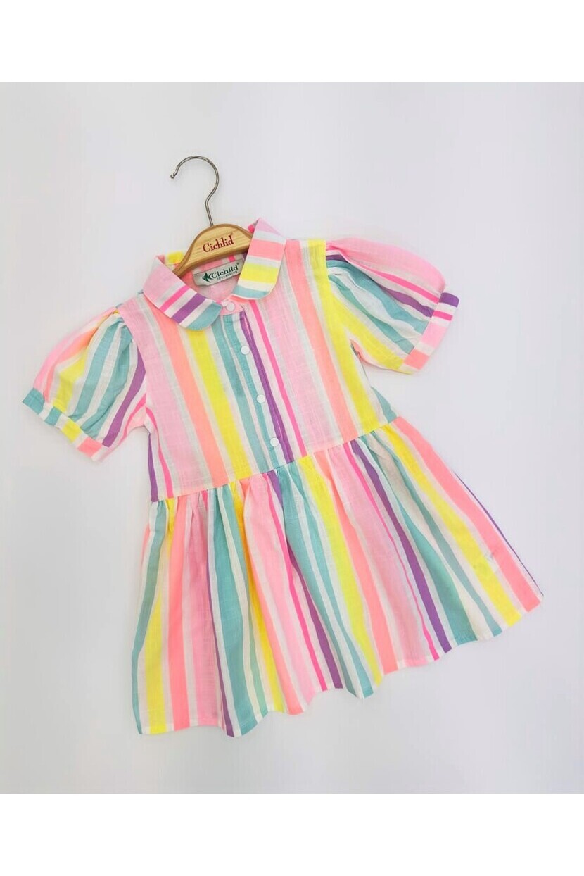 KIZ ÇİZGİLİ ELBİSE