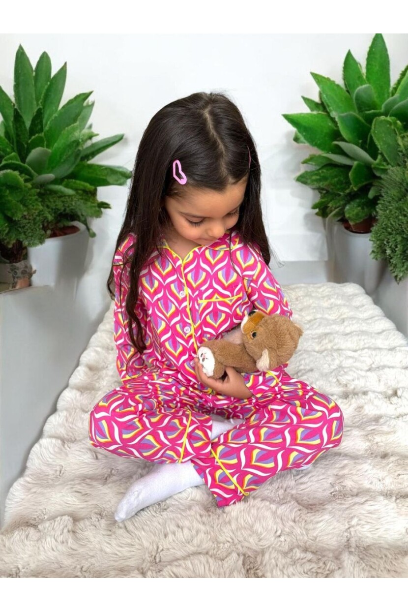 KIZ DESENLİ PİJAMA TAKIMI
