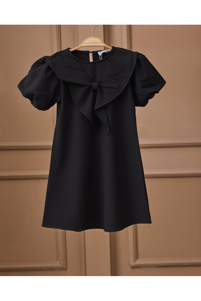 KIZ FİYONK DETAYLI DOKUMA ELBİSE