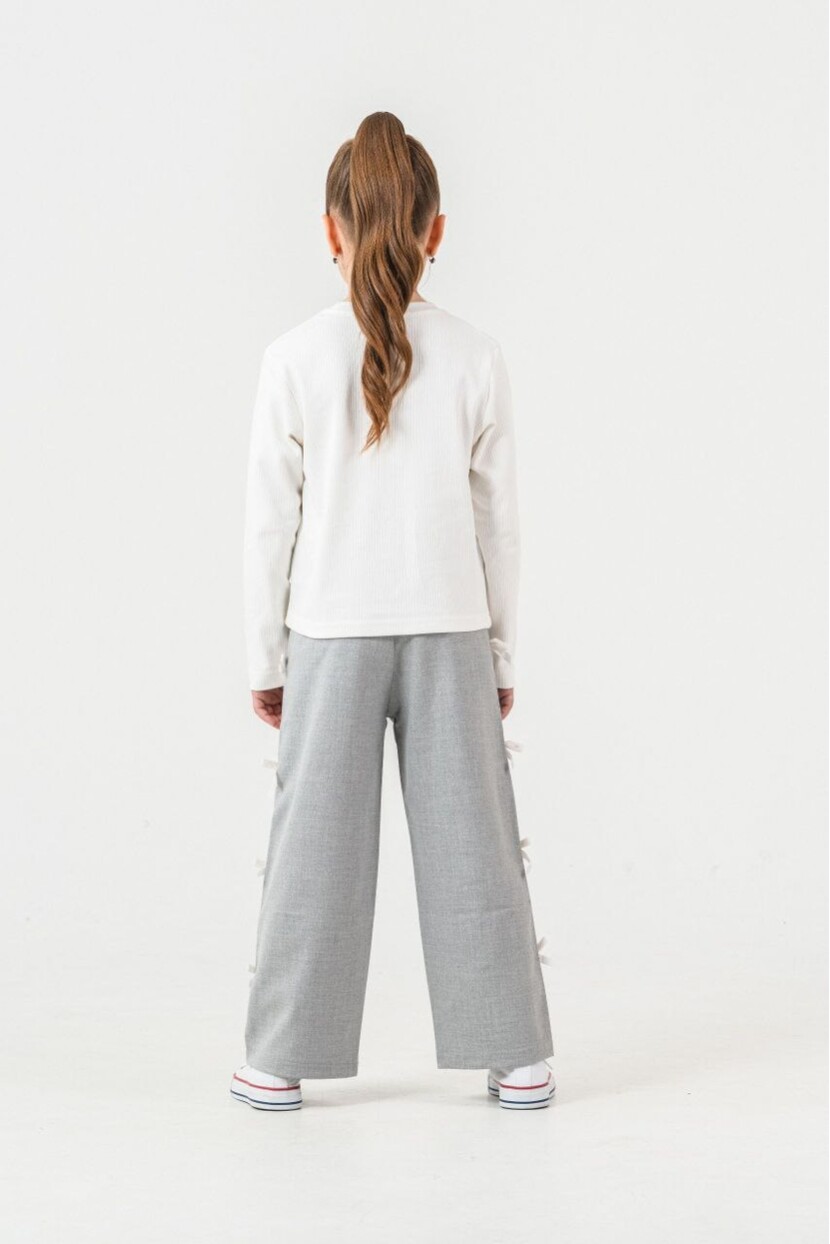 KIZ FİYONK DETAYLI DOKUMA PANTOLONLU TAKIM