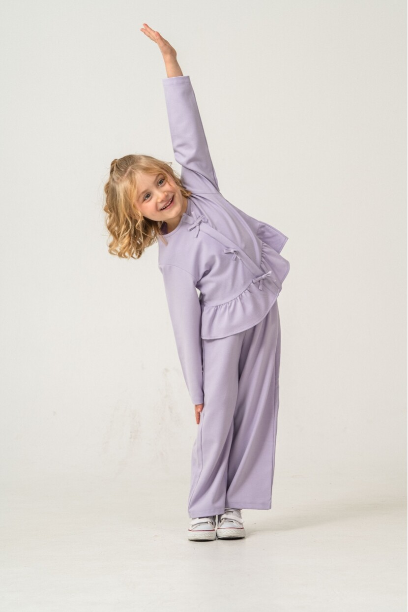 KIZ FİYONK DETAYLI GÖMLEKLİ DOKUMA TAKIM