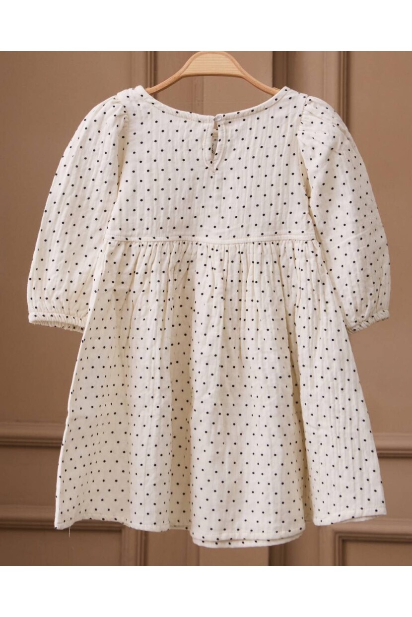 KIZ FİYONK DETAYLI MÜSLİN ELBİSE