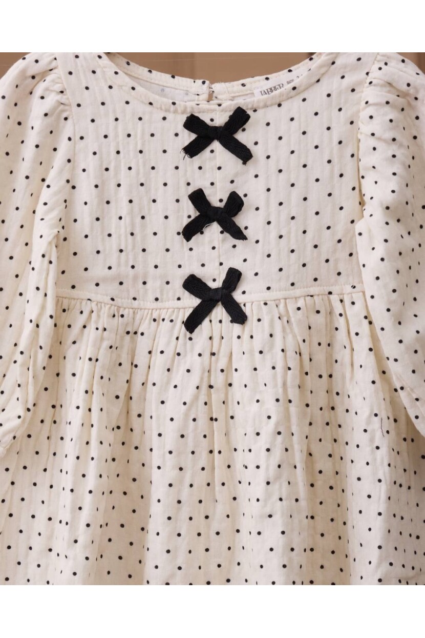 KIZ FİYONK DETAYLI MÜSLİN ELBİSE