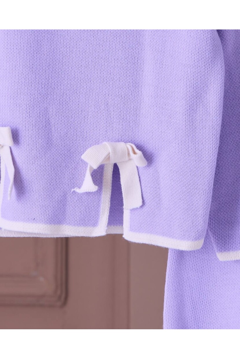 KIZ MOR FİYONK DETAYLI TRİKO TAKIM