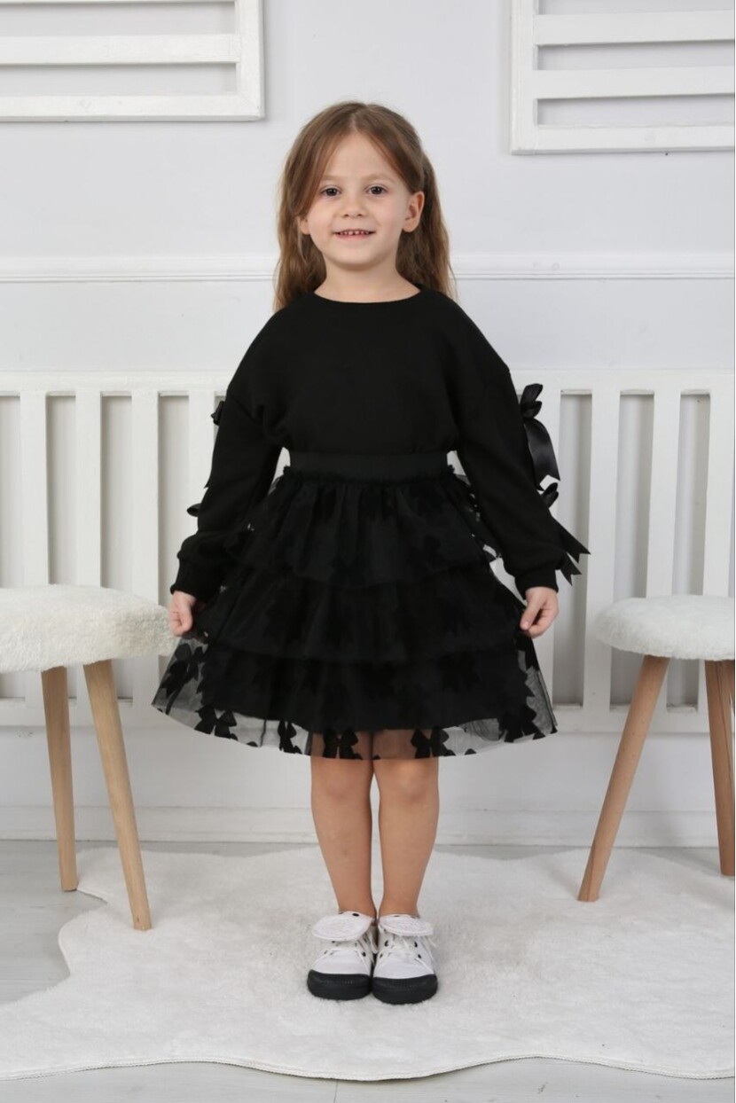 KIZ FİYONK DETAYLI TÜL ETEKLİ TAKIM