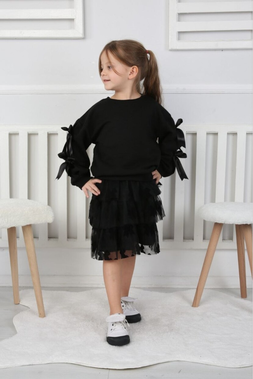 KIZ FİYONK DETAYLI TÜL ETEKLİ TAKIM