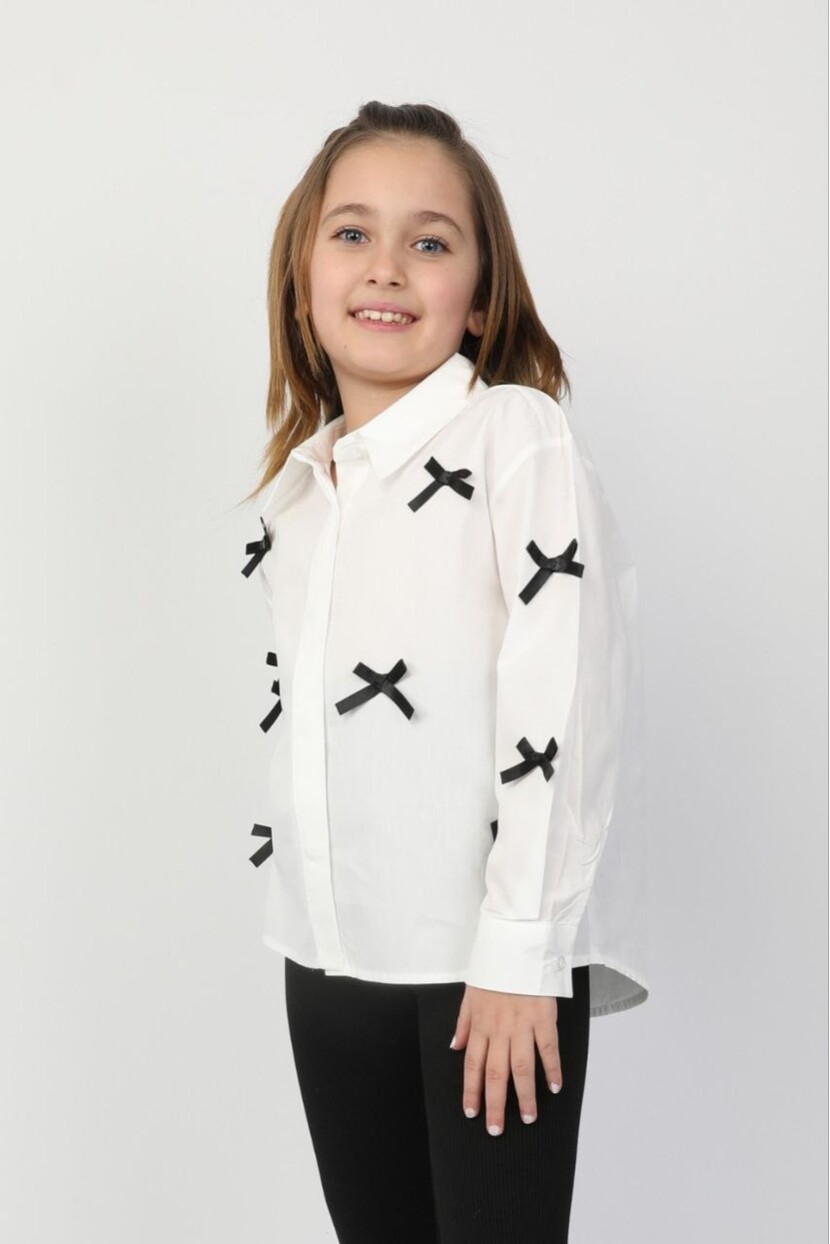 KIZ FİYONKLU POPLİN GÖMLEK