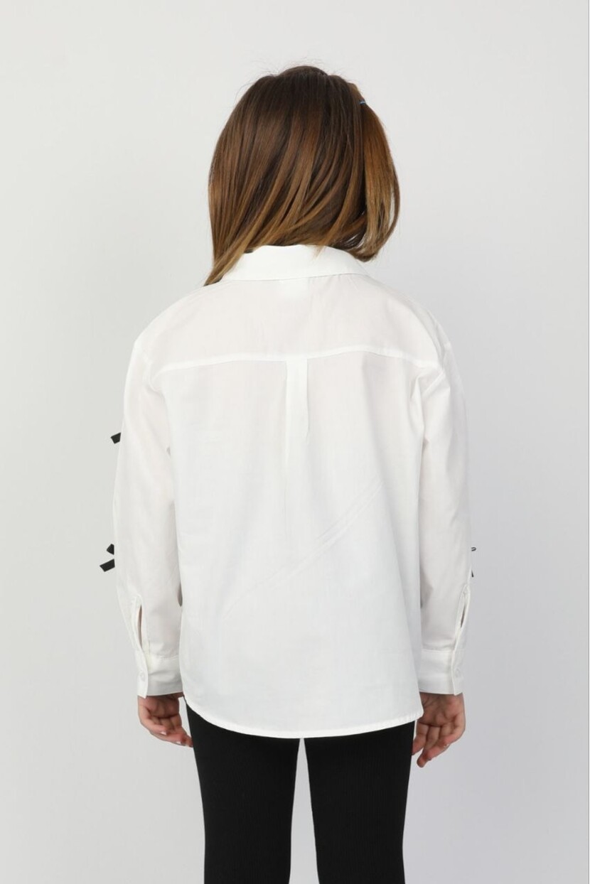 KIZ FİYONKLU POPLİN GÖMLEK