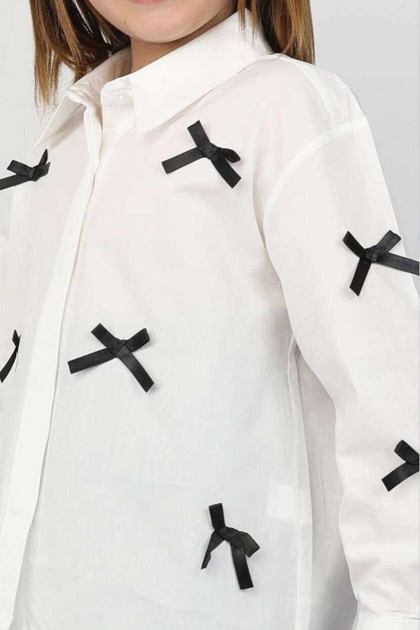 KIZ FİYONKLU POPLİN GÖMLEK