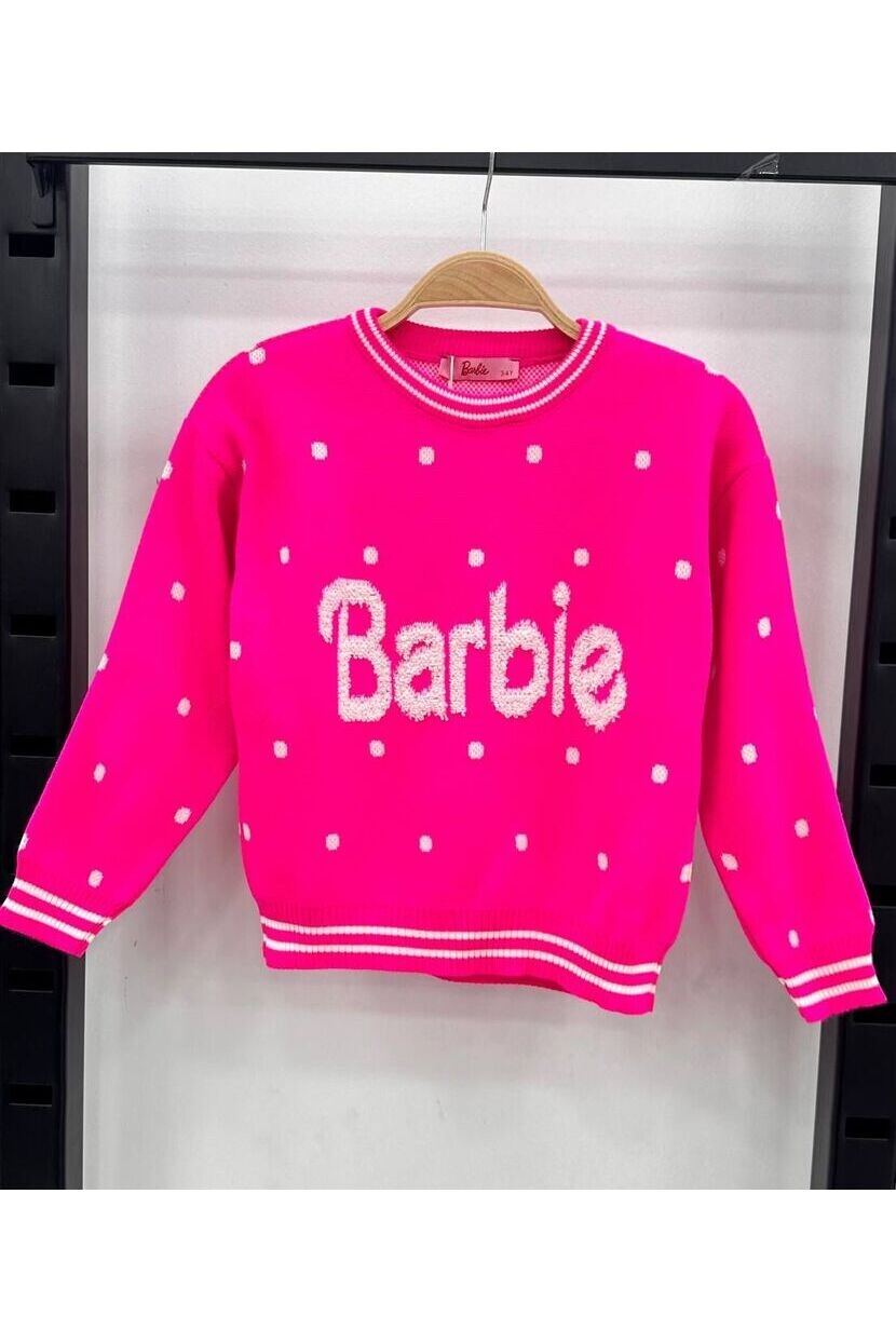 KIZ FUŞYA BARBİE TRİKO KAZAK