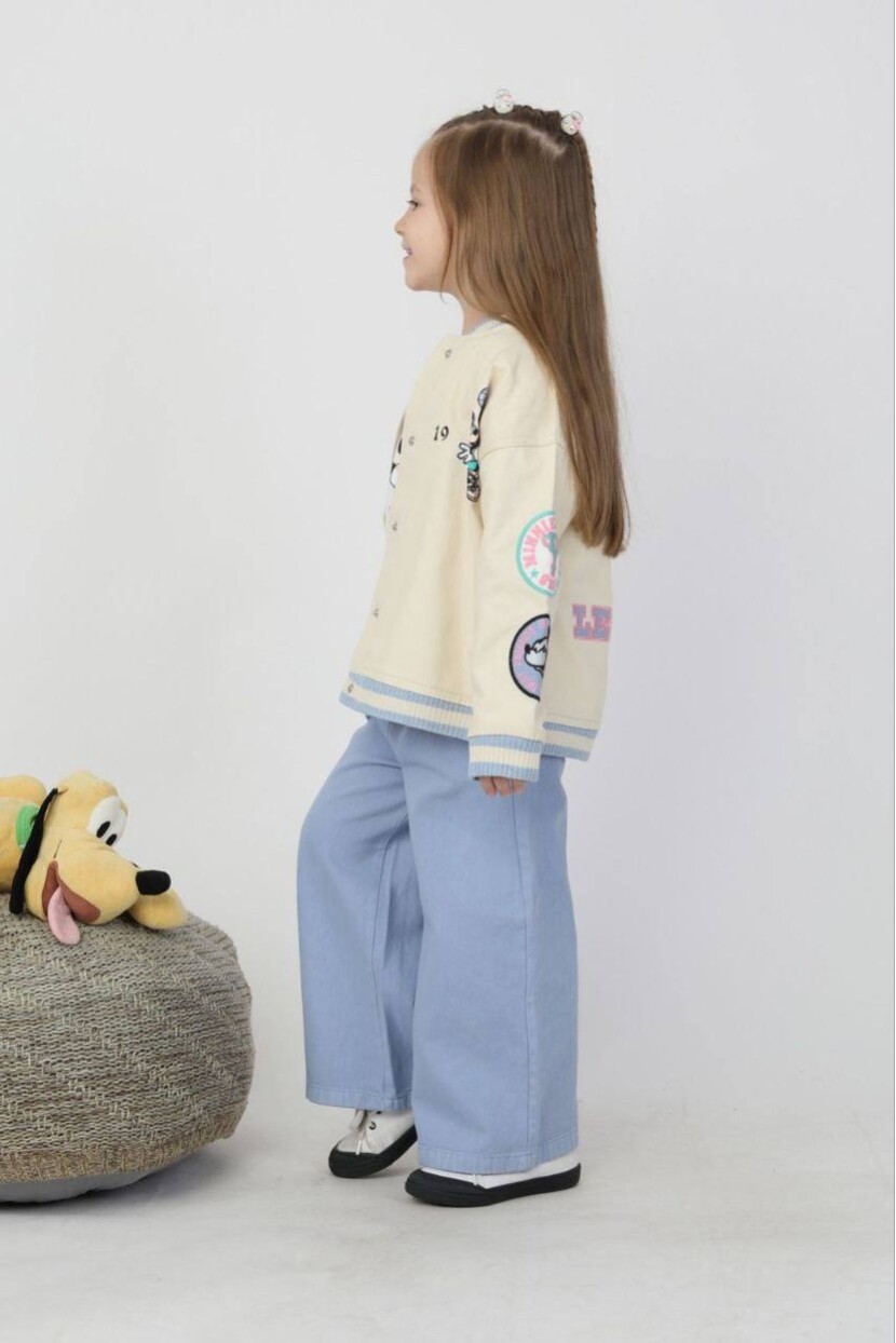 KIZ GABARDİN MİNNİ MOUSE DESENLİ 3 LÜ TAKIM