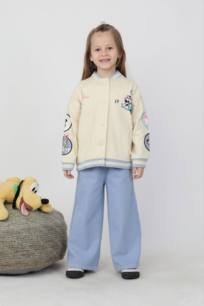 KIZ GABARDİN MİNNİ MOUSE DESENLİ 3 LÜ TAKIM