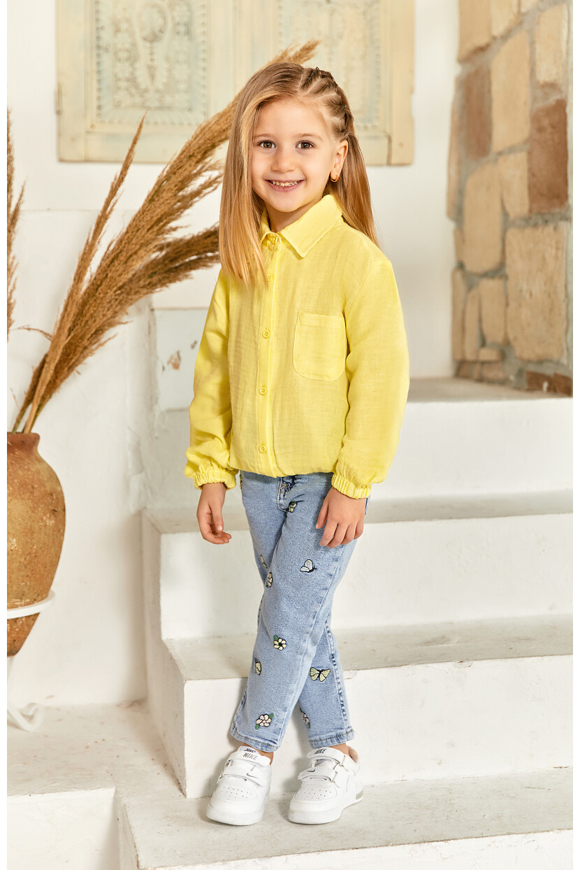 Kız Gömlekli Pantolonlu Takım