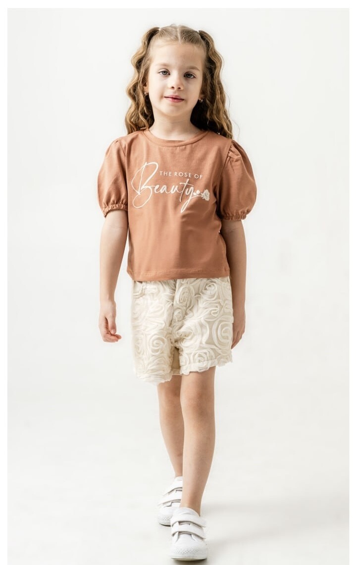 KIZ GÜLLÜ ŞORTLU TAKIM