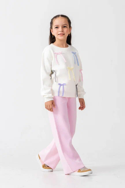 KIZ İP FİYONK DETAYLI TRİKO TAKIM