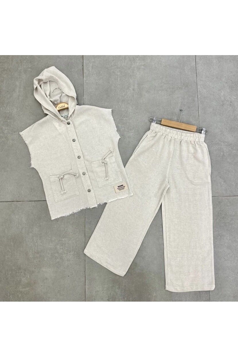 KIZ KETEN PANTOLONLU TAKIM