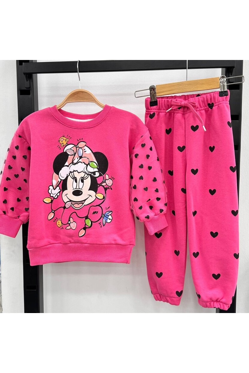 KIZ KOLLARI TÜL DETAYLI EŞOFMAN TAKIMI