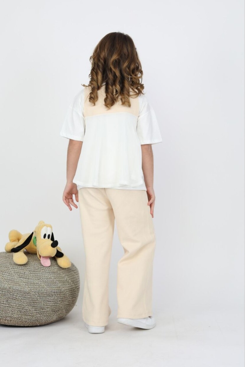 KIZ KREM YELEKLİ 3 LÜ TAKIM