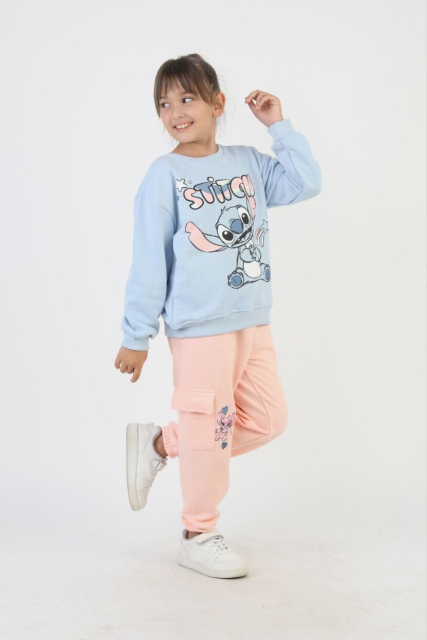 KIZ LILO STİTCH KARGO CEPLİ EŞOFMAN TAKIMI